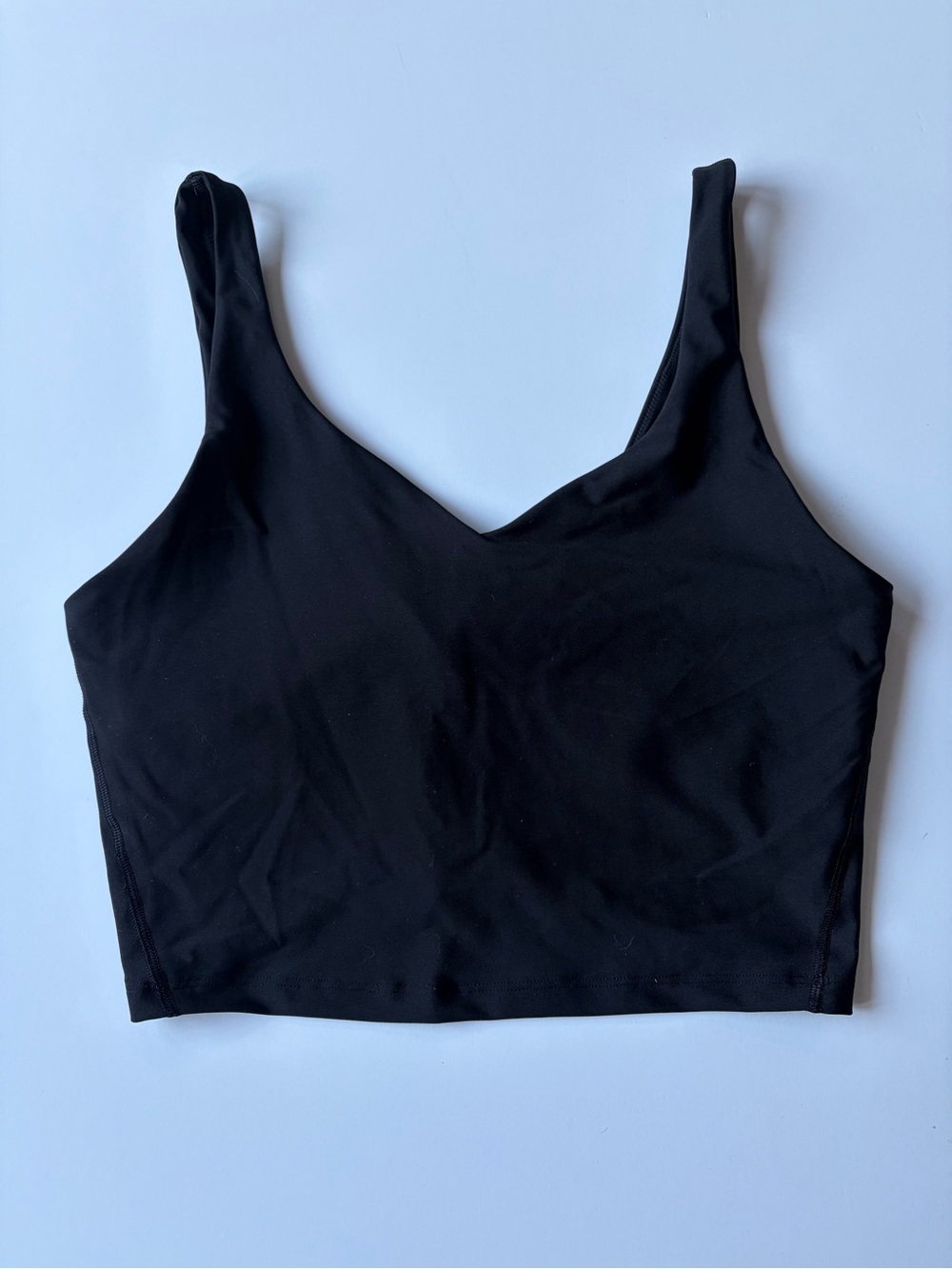 Old Navy Active Powersoft Black V-Neck Longline Sports Bra Light Support Sz L